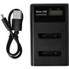 vhbw caricatore Micro-USB + USB-C duale compatibile con Agfa Agfaphoto Optima 830UW, 3, 200 camera + cavo Micro-USB + LED