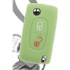 mt key Key Soft Case Cover protettiva Chiave per auto Citroen Berlingo C2 C3 Peugeot 207 307 308 Chiave pieghevole/Colore: verde fluorescente (si illumina al buio!)