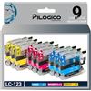 Pilogico 9 Cartucce Compatibili con LC-123 600 copie per Stampanti Brother LC123 DCP-J132W,DCP-J152W,DCP-J4110DW,DCP-J552DW,DCP-J752DW MFC-J470DW,MFC-J650DW,MFC-J4410DW,MFC-J4510DW,MFC-J4610DW