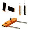 Generico Cavo di Ricarica Rapida da 240W con Supporto per Telefono Integrato, 2 In 1 Staccabile Tipo C Cavi Dati Telefonici Pieghevoli Invisibile Giochi da Viaggio In Auto (ORANGE STAND)