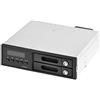 SilverStone SST-FSR202 - Backplane mobile/hot-swap per caricabatteria da incasso per 2x 2,5 pollici SAS/SATA HDD o SSD, adattabile in qualsiasi bay da 5,25 pollici, RAID 0,1, Display, con blocco, nero