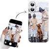 Yoedge Cover Personalizzata per iPhone 16 6,1 Personalizzato con Foto Immagine Testi Disegni Custodia Personalizzabile Regalo Album Personalizzabili Nero Bianco per iPhone 16