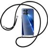 SIMao Cover Collana per Cellulare Compatibile con HONOR X8 4G, Custodia Trasparente Silicone con Cordino Necklace Case Antiurto Protettivo Cover Custodia da Collo Custodia con Cordino, Nero