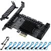 YBBOTT PCI-E a SATA3.0, unità disco rigido IPFS avanzata a 10 porte 6Gbps, controller SATA PCI-E3.0 GEN3, supporto di 10 dispositivi SATA3.0, compatibile con WIN8/WIN10/Ubuntu