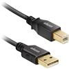 Ekon Cavo USB-A USB-B, USB 2.0, maschio maschio, 3 metri, connettori dorati, antipiega, per stampante, scanner, fax, tastiera, mouse