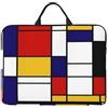 Hnnkloy Composizione artistica dei colori in stile Mondrian Rosso, Custodia per laptop da 14 pollici, borsa per notebook, custodia per laptop, valigetta con maniglia