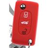mt key Key Soft Case Cover Protettiva per auto Citroen C2 C3 C4 C5 Grand Picasso Berlingo Peugeot 207 307 407 308 607 / Colore: Rosso