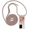 Paekear PekaTech Custodia per Cellulare con Corda per Samsung Galaxy S20 Ultra Case, Liquido Sabbie Mobili Bumper TPU Cover con Collana Practical Stylish/Necklace Cordoncino Cordino Tracolla, Oro