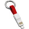 POWER4 Cavo Multi USB 3 in 1 Lightning/Micro USB/Tipo C Cavo di Ricarica Magnetica 13cm Corto Carica Rapida Cavo Dati Portachiavi Portatile Caricatore per iPhone Android MacBook (Rosso S)