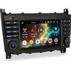 Erisin 8 Core 4GB+64GB Android 14.0 Autoradio per Mercedes BENZ Classe C/CLC/G W203 W463 con GPS Navigazione Supporto senza fili CarPlay Android Auto WiFi 4G DSP Bluetooth 5.0 USB DAB+ FM Radio CANBus