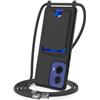 FMPCUON Cordino per Cellulare per Moto G85/S50 Neo/Edge 50 Fusion con Porta Carte con Collana Regolabile Tracolla Silicone Liquido Case Custodia Cover,Nero