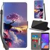 PHINIENLAND Cover per Samsung Galaxy A7 2018 Case PU Pelle Custodia [Kickstand] [Chiusura magnetica] [Slot per Schede], Portafoglio Flip Custodia per Samsung A7 2018,Montagna