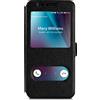 moex® Cover a clip, finestra schermo compatibile con Samsung Galaxy S9 Plus | Supporto + magnete, Nero