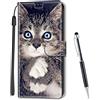 MadBee Custodia Compatibile con Xiaomi Redmi 8, Portafoglio Creativo Colorato Libro Pelle PU Flip Caso Magnetica Supporto Cover per Xiaomi Redmi 8 (Gatto A)
