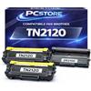 PcStore Kit 2 Toner Compatibili TN2120 TN330 TN360 + Drum DR2100 per Brother HL2140 HL2150N HL2170W DCP7030 DCP7040 DCP7045N MFC7320 MFC7340 MFC7345DN MFC7440N MFC7840W Nero Alta Resa