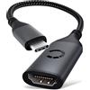 CELLONIC USB-C su HDMI 4K, adattatore audio-video da smartphone, tablet e portatile a TV, monitor, proiettore - Maschio usb-c verso porta (femmina) HDMI - Funziona anche come cavo tra telefono e TV