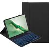 YKWXSC Cover con Tastiera per Samsung Galaxy Tab Active4 Pro 10,1 Pollici SM-T630/T636B, Disposizione ltaliana con 7 Colori Illuminato Senza Fili Staccabile Custodia, Nero