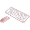 Bamberg Tastiera Fili Ultra-Sottile 2.4Ghz e Mouse combinati con Ricevitore USB Tastiera Mouse Set per PC WindowsXP / 7/8/10 (Rosa)