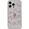 Awesomeapex Custodia con nastri e fiocchi rosa estetici ultra eleganti per iPhone 15 Pro Max, cover antiurto, fotocamera e schermo protettivi antigraffio
