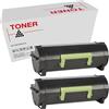 Genérico 50F2000 / 502 / 50F2H00 / 502H / 51F2H00 / 512H pack 2 cartucce toner compatibili con Lexmark MS310 MS312 MS410 MS415 MS510 MS610 di alta qualità