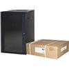 LINK armadio rack 19 LK1918UNF da muro con porta vetro temperato nero disassemblato struttura in metallo capacità 40 kg dimensioni 60x45x90,5 cm profondità 450 mm unità 18 pezzi 1