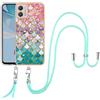 SNCLET Custodia per Motorola Moto G53 Case con Collana con Regolabile Laccio Tracolla TPU Edges Antiurto Anti Scratch Custodia Protettiva Back Case per Motorola Moto G53,Colorful Fish Scales