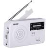 SPORTARC Radio a manovella, caricatore multifunzionale per telefono cellulare ad energia solare, con torcia elettrica, radio di soccorso in caso di emergenza (bianco)