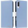 Butnyeoe Cover per Samsung Galaxy A50/A30S Case,Custodia Samsung A50S Libro,Trama Litchi PU Pelle Protettiva Portafoglio Flip/Folio Wallet Case Con Slot per Schede e Magnetica Supporto,Blu Chiaro
