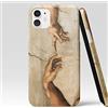 DìMò ART Cover Case Custodia Compatibile con Telefono Apple Modello iPhone 14 Buonarroti Michelangelo La creazione di Adamo 2