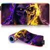 BUBELS Skeleton on Fire XXL RGB Gaming Tappetino per mouse, Tappetino per mouse LED, base di gomma antiscivolo, Tappetino per mouse RGB Gaming, Tappetino per mouse per tastiera, Regali Gaming, 39,9 x 89,9 cm