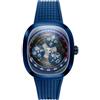 Nubeo Tri-Star Orbit NB-6116 - Orologio automatico da uomo con cinturino in gomma, 46 mm, Cinghia