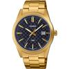 Casio Collection - Orologio uomo al quarzo Classico cinturino in Acciaio INOX Oro cassa in Ottone display analogico nero - MTP-VD03G-1A