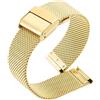 ROUHO Acciaio Inossidabile Cinturino Intrecciato Chiusura a Doppia Pressione Metallo Bracciale a Maglia per Daniel Wellington DW