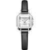 findtime Orologio da donna quadrato vintage designer orologi per le donne classico elegante orologio da polso per piccoli polsi cinturino in pelle nera, Nero e argento., Moda