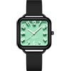 BIEWO Orologio da donna impermeabile, sportivo, con grande digitale 3D, cinturino in morbido silicone, orologio da infermiera unisex, Nero verde