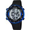 Calypso Orologio Digitale Sport Uomo Gomma Nera - 10 ATM, Data, Cronografo, Doppio Fuso, Luce, Allarme, 12/24 h - K5663/2 Flash Time