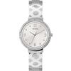 GUESS Orologio da 36 mm con incastonatura in cristallo, Tonalità argento., misura unica, 36mm Mofit 3 mani caso con logo braccialetto braccialetto GW0252L1