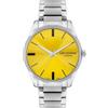 Lee Cooper Orologio analogico da uomo con quadrante giallo-LC07808.310, argento