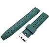 Generico Cinturino TROPICAL ONE MORE STRAP Fibbia Silver per Orologi diver sub vintage Nero Blu Verde Marrone 20mm 22mm COMPATIBILE CON MOONSWATCH (22mm, Verde)