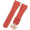 ROUHO 25mm Cinturino di Ricambio in Gomma Premium, Bracciale Regolabile in Silicone per Richard Mille RM-11-Rosso + Oro Rosa Fibbia
