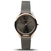 BERING 17031-369 Orologio unisex al quarzo, orologio da polso con cassa in acciaio inossidabile color oro rosa da 31 mm e quadrante grigio, cinturino in maglia milanese, vetro zaffiro, 3 ATM