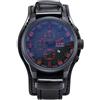 Haonb Orologi Da Polso,Calendario Orologio Al Quarzo Impermeabile Cinturino In Pu Orologio Quadrante Grande, Quadrante Blu Cintura Rossa Lettera Nera
