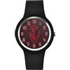 PRESTIGE & DELUXE Orologio da polso unisex Lowell Milan One Kid Cinturino Nero - Quadrante 34 mm rossonero + portachiave calcio