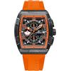 NAVIFORCE Orologio cronografo impermeabile sportivo da uomo, con data automatica, orologi da polso al quarzo per donna, cinturino in silicone colorato, Arancione, Cinturino
