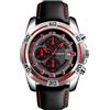 TONSHEN Fashion Orologi da Polso da Uomo Calendario Cronometro Acciaio Inossidabile Cassa e Pelle Casual Analogico Quarzo Orologio (Rosso)