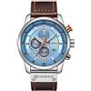CURREN Orologio da uomo con cinturino in pelle, classico, casual, in acciaio inox, impermeabile, cronografo, data, orologio analogico al quarzo