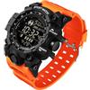FANMIS Orologio da uomo militare multifunzione, digitale, a LED, elettronico, impermeabile, con sveglia, al quarzo, sportivo, C rosso., Minimalista