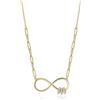 Meissa Collana Argento 925 Donna Collana Infinito Pendente Collana Regolabile 41-46cm con Zircone cubico Gioielli Regalo Donna Compleanno San Valentino, Oro