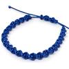 ParticolarModa Bracciale dell'amicizia in corda nylon spirale regolabile blu