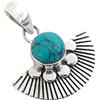 Kanika Jewelry Trove Turquoise Matrix Solid 925 Sterling Silver Textured Pendant